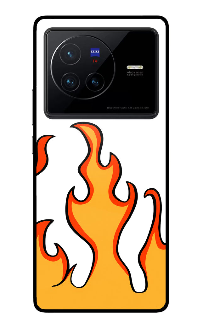 Fired Up – White Vivo X80 Glass Case