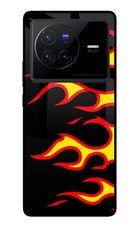 Side Sweep Flames Vivo X80 Glass Case