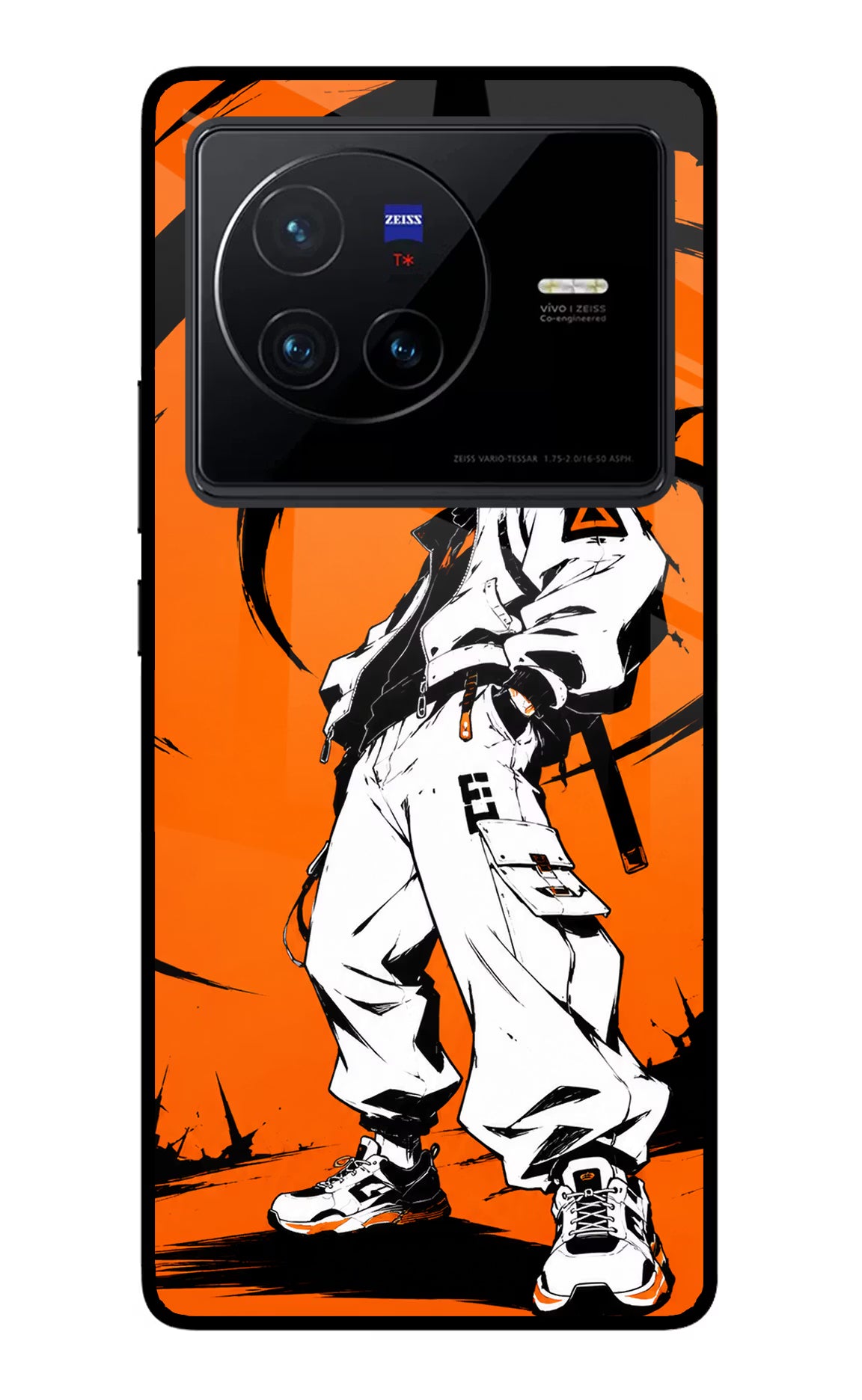 Street Samurai  Vivo X80 Glass Case Back Cover by Casekaro