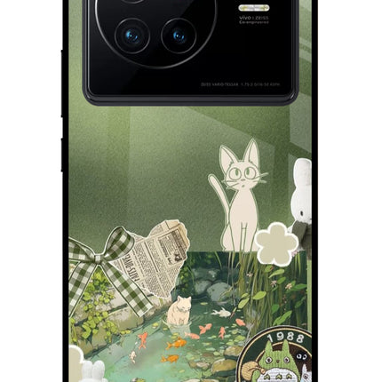 Aesthetic anime Vivo X80 Glass Case