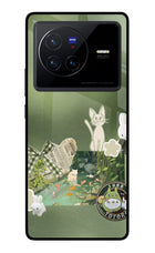 Aesthetic anime Vivo X80 Glass Case