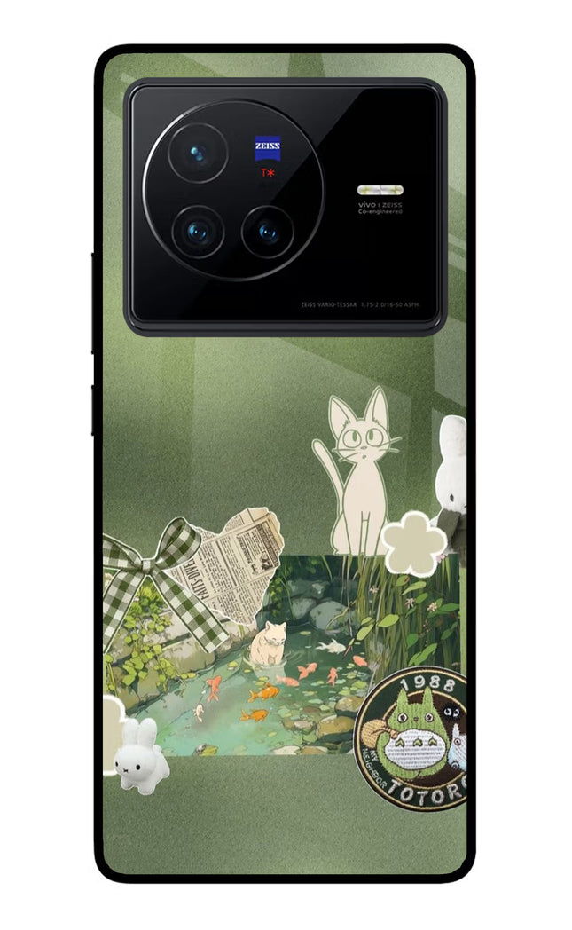Aesthetic anime Vivo X80 Glass Case