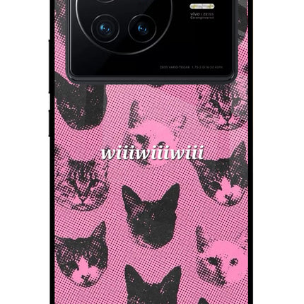 Pink Cats Vivo X80 Glass Case