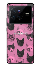 Pink Cats Vivo X80 Glass Case