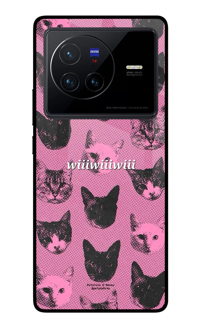 Pink Cats Vivo X80 Glass Case