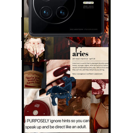 Zodiac Aries Vivo X80 Glass Case