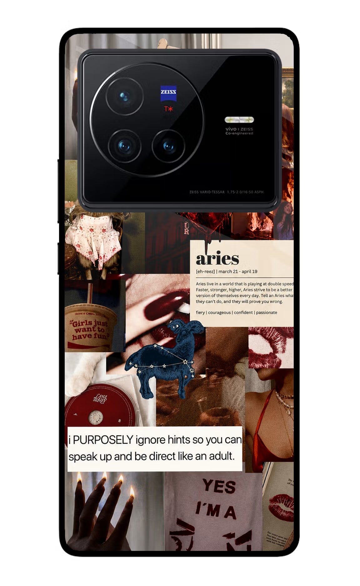 Zodiac Aries Vivo X80 Glass Case