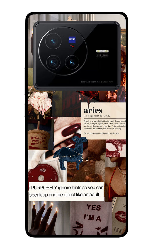 Zodiac Aries Vivo X80 Glass Case