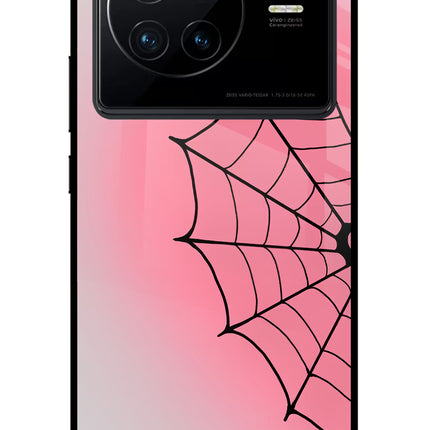 Pink Web Vivo X80 Glass Case