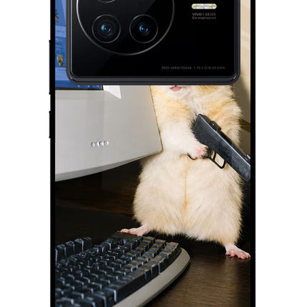 Hacker Hamster Vivo X80 Glass Case