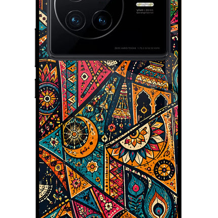 Folk Print Vivo X80 Glass Case