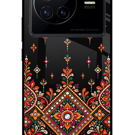 Noir Mehfil Vivo X80 Glass Case