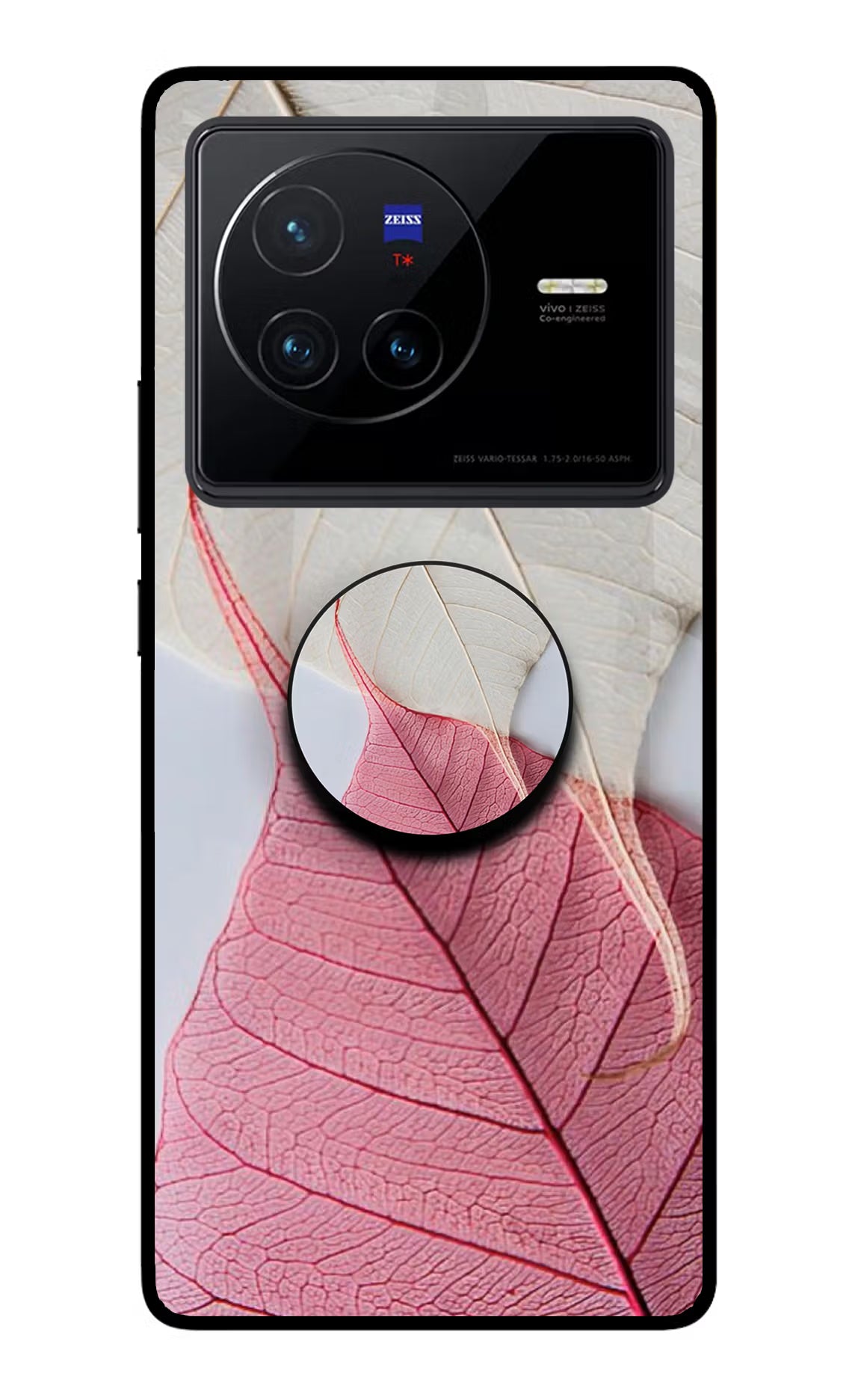 White Pink Leaf Vivo X80 Pop Case by Casekaro