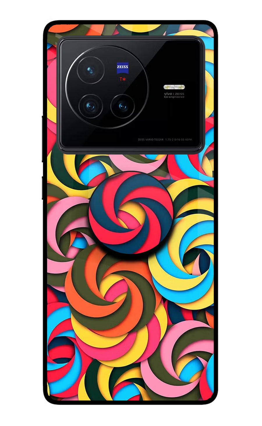 Spiral Pattern Vivo X80 Pop Case, Glass case