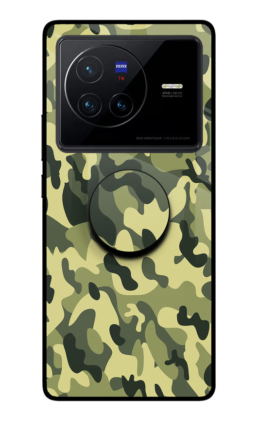 Camouflage Vivo X80 Glass Case