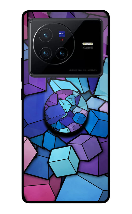 Cubic Abstract Vivo X80 Glass Case