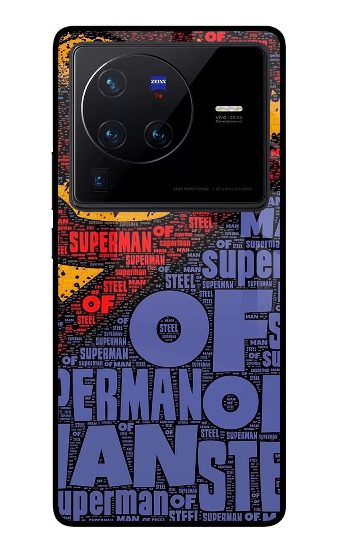 Superman Vivo X80 Pro Glass Case Back Cover by Casekaro