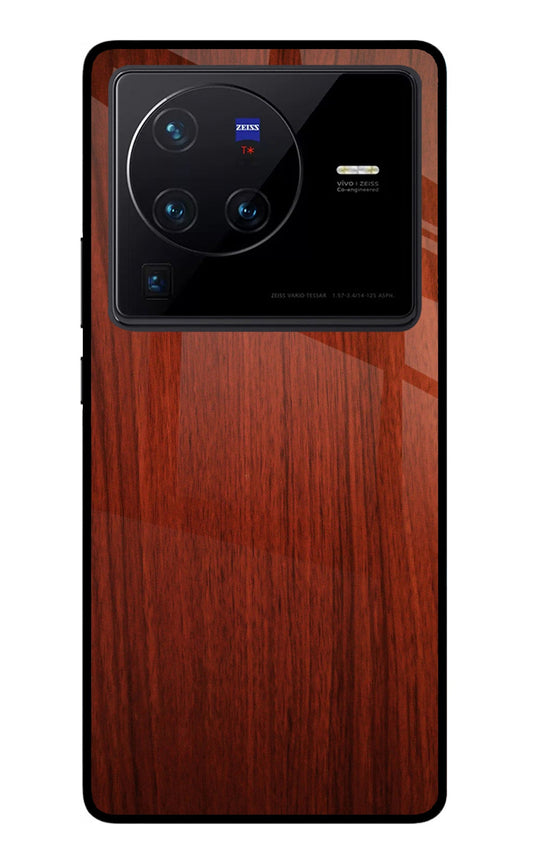 Wooden Plain Pattern Vivo X80 Pro Glass Case