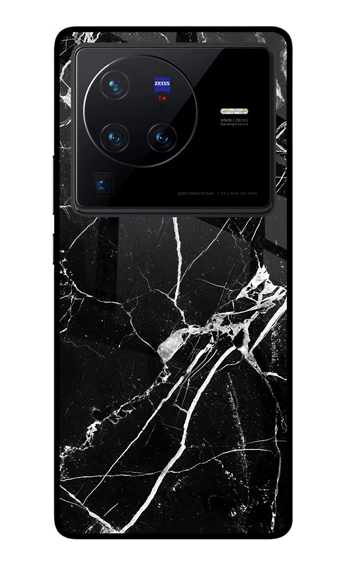 Black Marble Pattern Vivo X80 Pro Glass Case