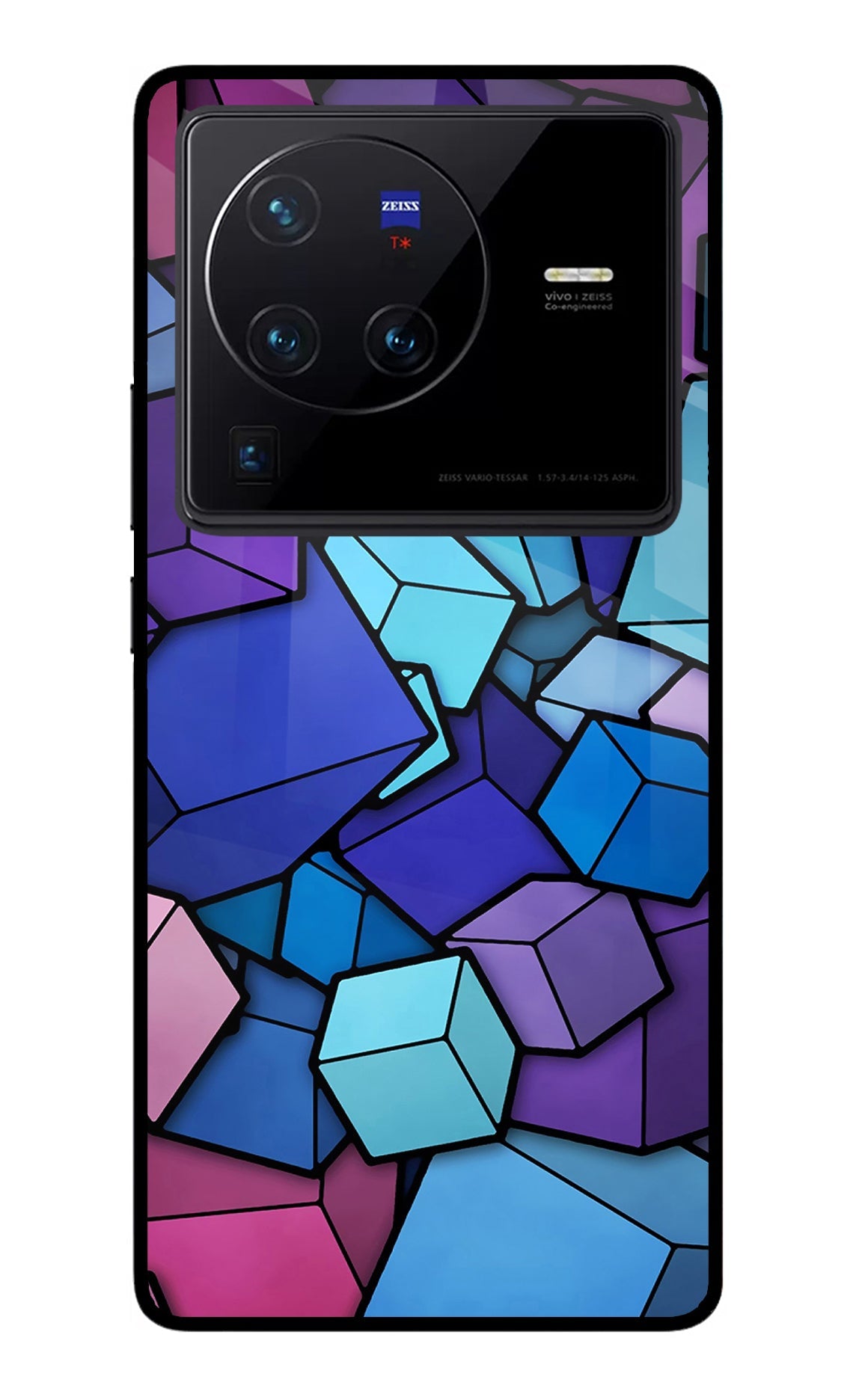 Cubic Abstract Vivo X80 Pro Glass Case