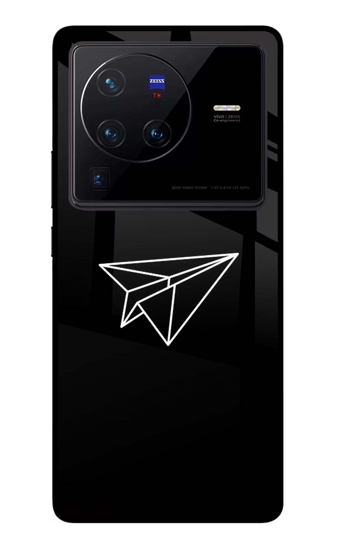 Paper Plane White Vivo X80 Pro Glass Case Back Cover by Casekaro