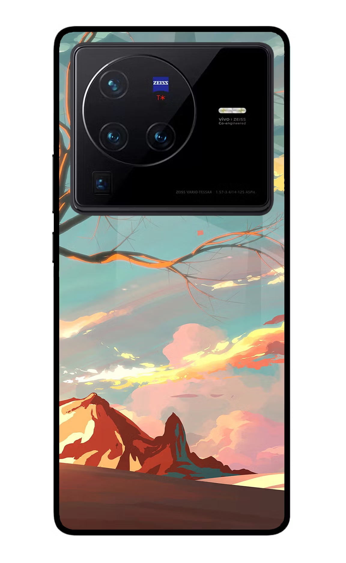 Scenery Vivo X80 Pro Glass Case Back Cover by Casekaro