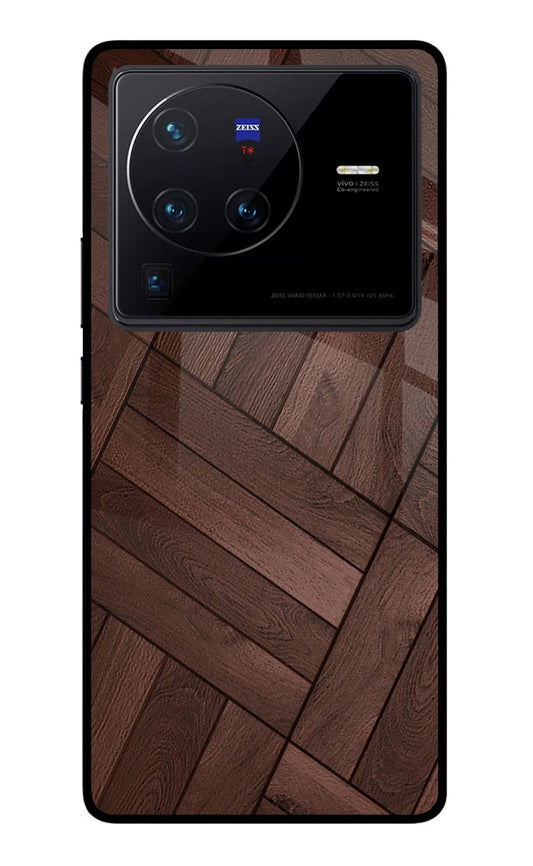 Wooden Texture Design Vivo X80 Pro Glass Case