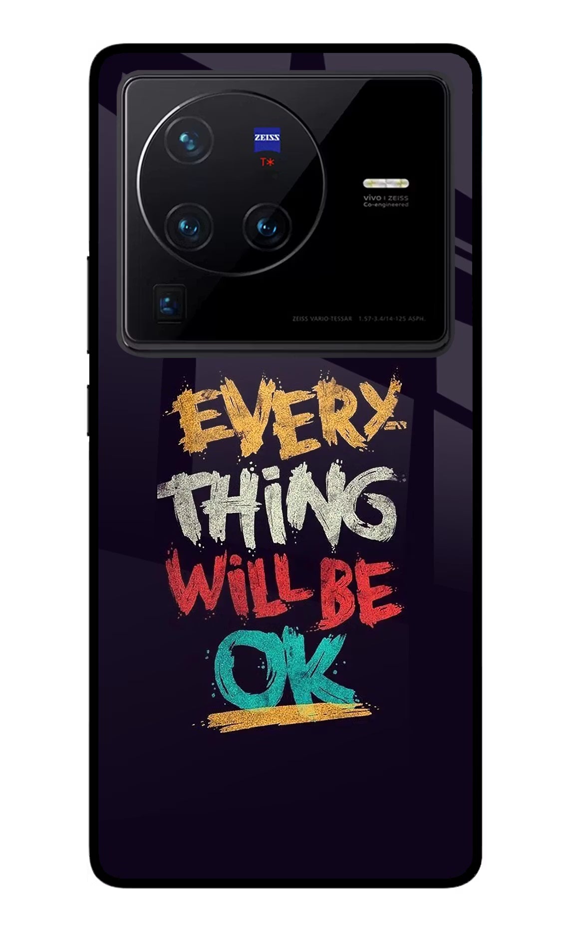 Everything Will Be Ok Vivo X80 Pro Glass Case Back Cover by Casekaro