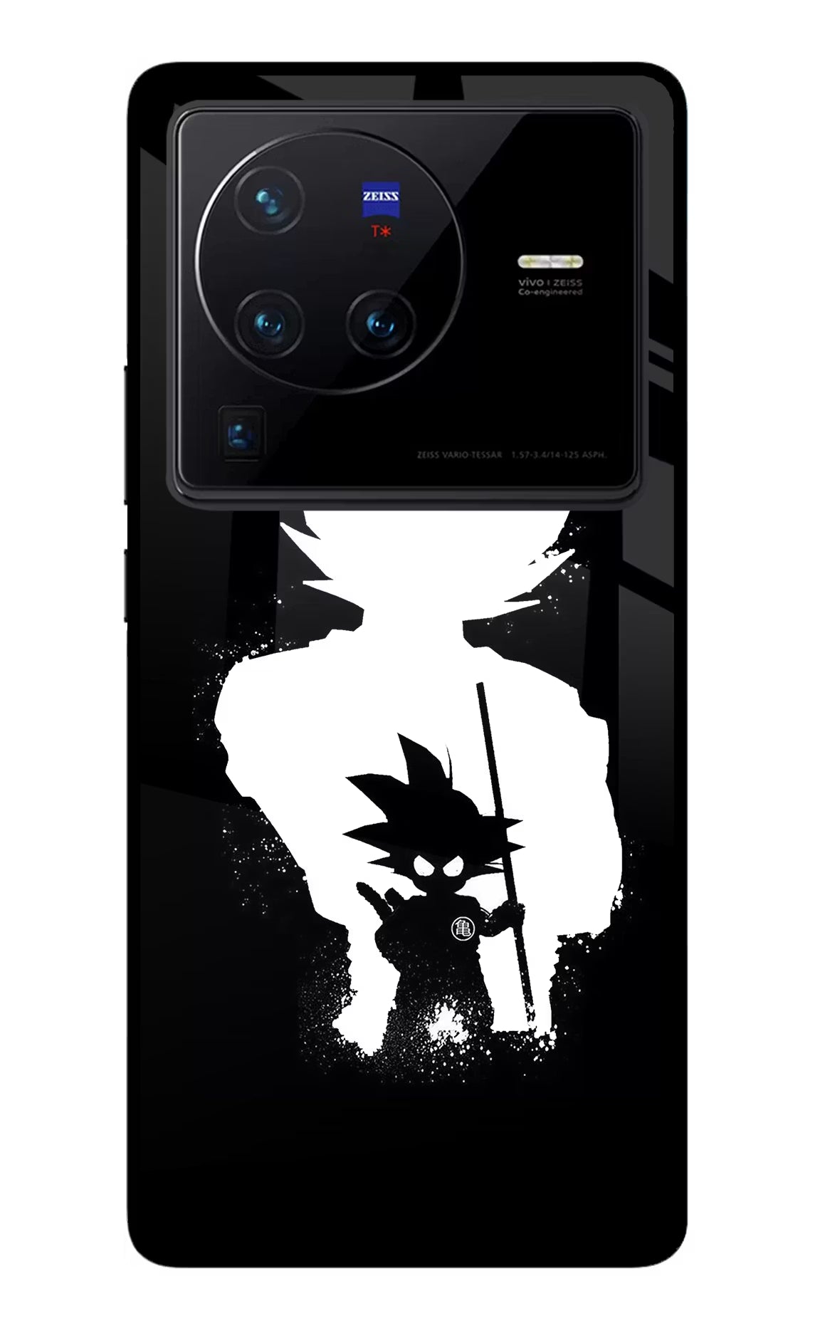Goku Shadow Vivo X80 Pro Glass Case Back Cover by Casekaro