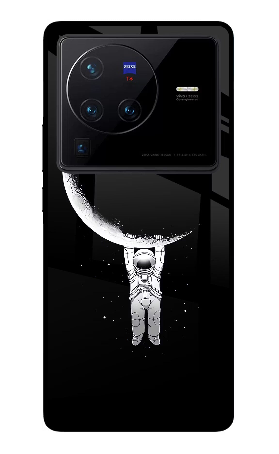 Moon Space Vivo X80 Pro Glass Case Back Cover by Casekaro