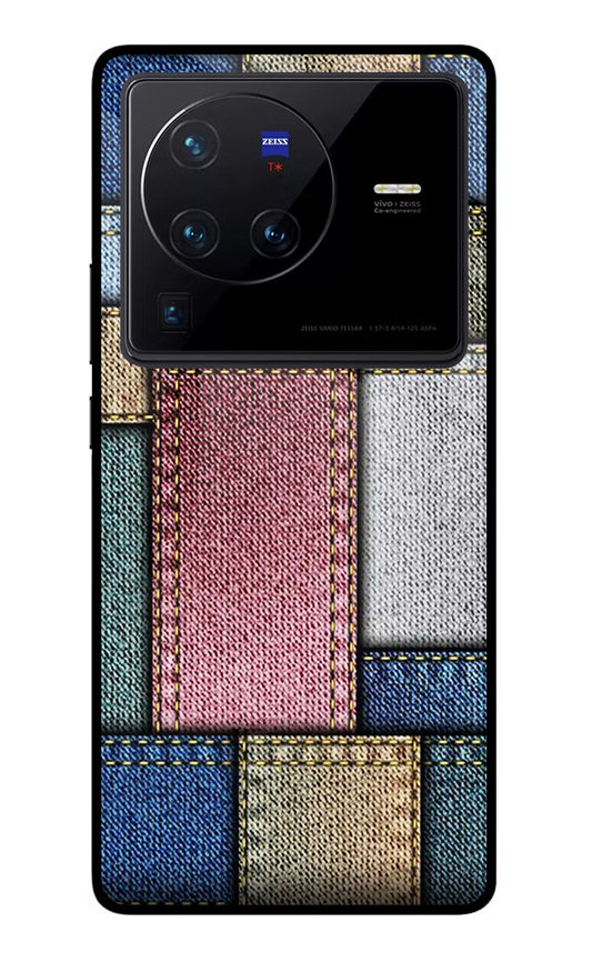 Multicolor Jeans Vivo X80 Pro Glass Case