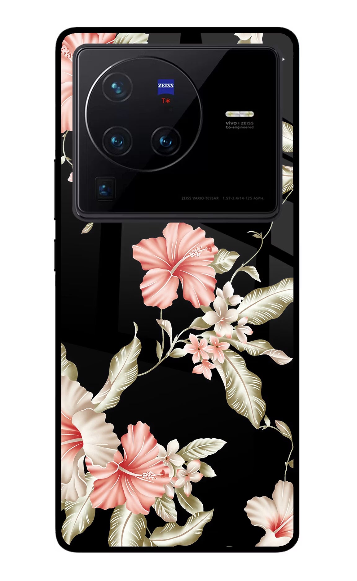 Flowers Vivo X80 Pro Glass Case Back Cover by Casekaro
