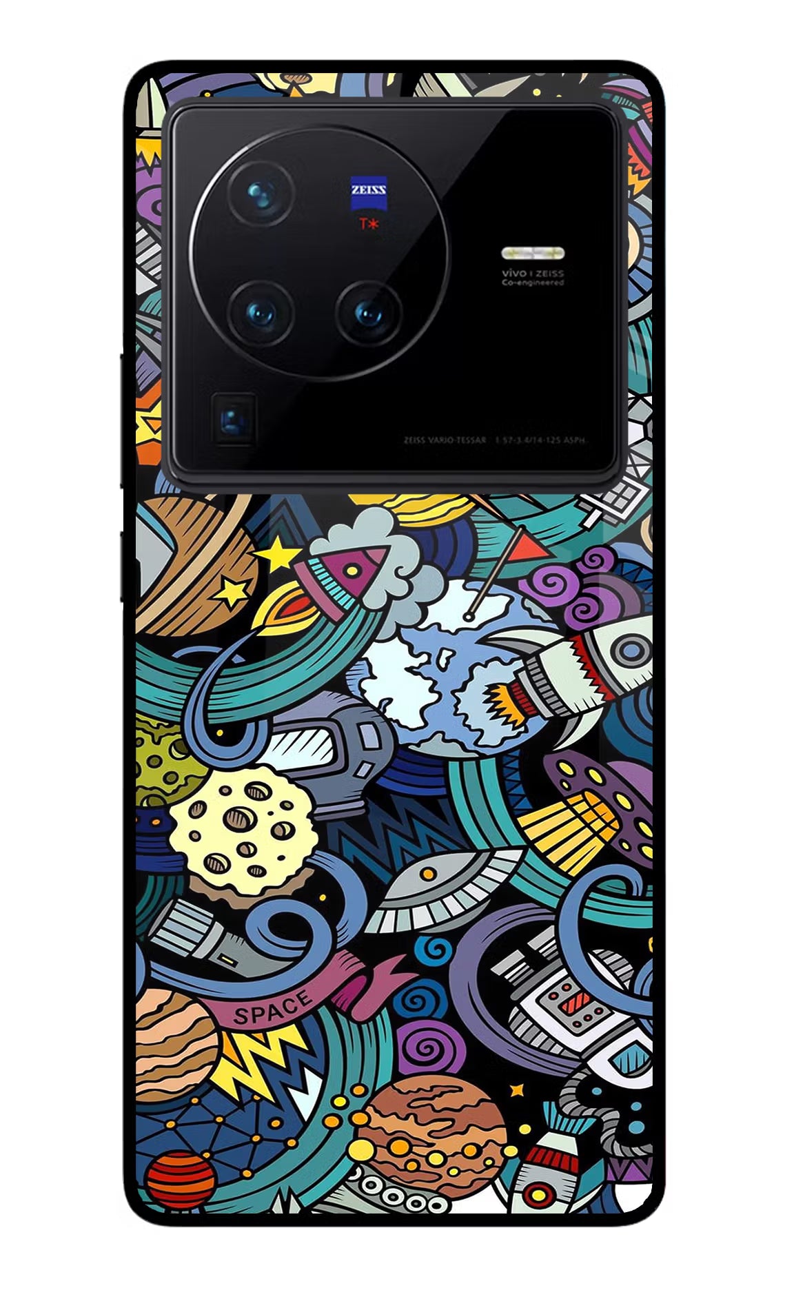 Space Abstract Vivo X80 Pro Glass Case Back Cover by Casekaro