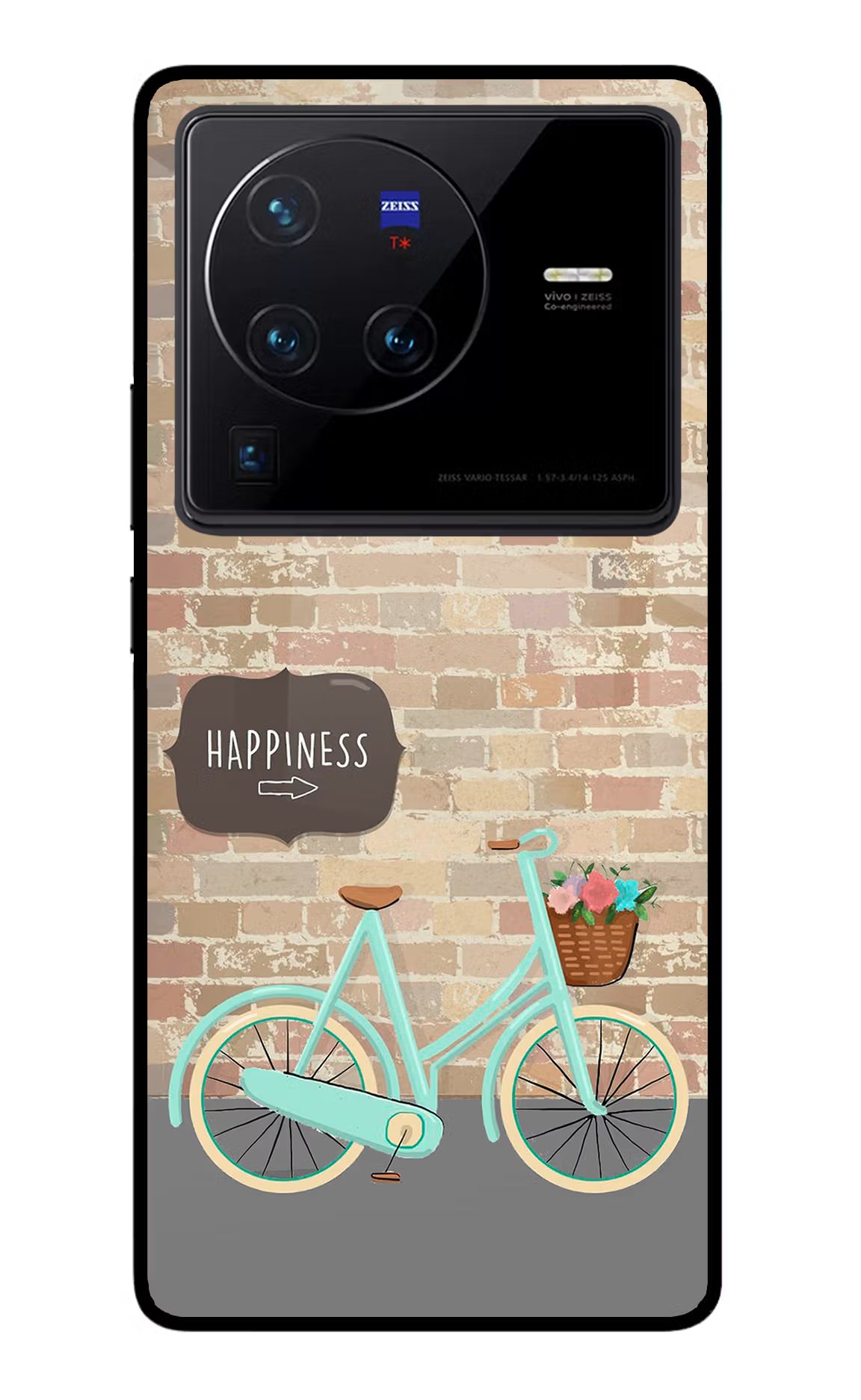 Happiness Artwork Vivo X80 Pro Glass Case Back Cover by Casekaro