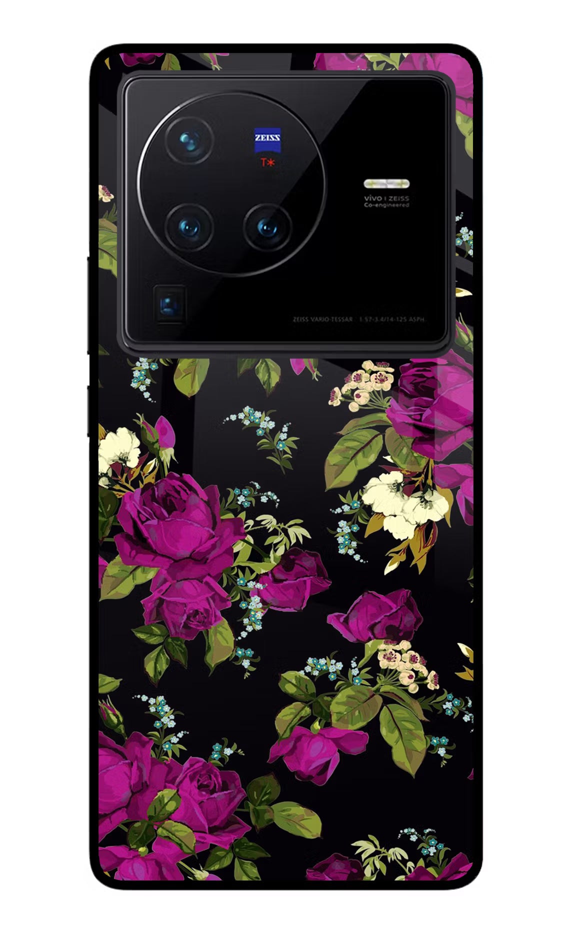 Flowers Vivo X80 Pro Glass Case Back Cover by Casekaro