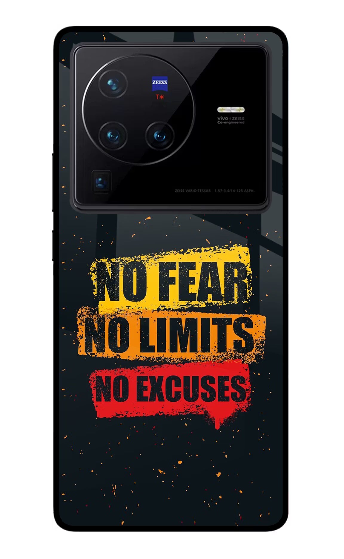 No Fear No Limits No Excuse Vivo X80 Pro Glass Case Back Cover by Casekaro