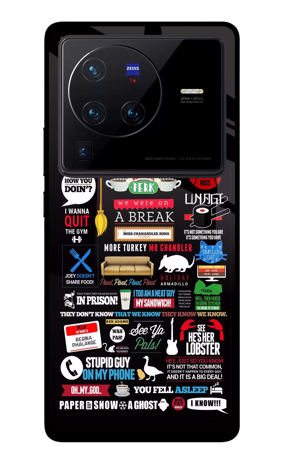 FRIENDS Vivo X80 Pro Glass Case Back Cover by Casekaro