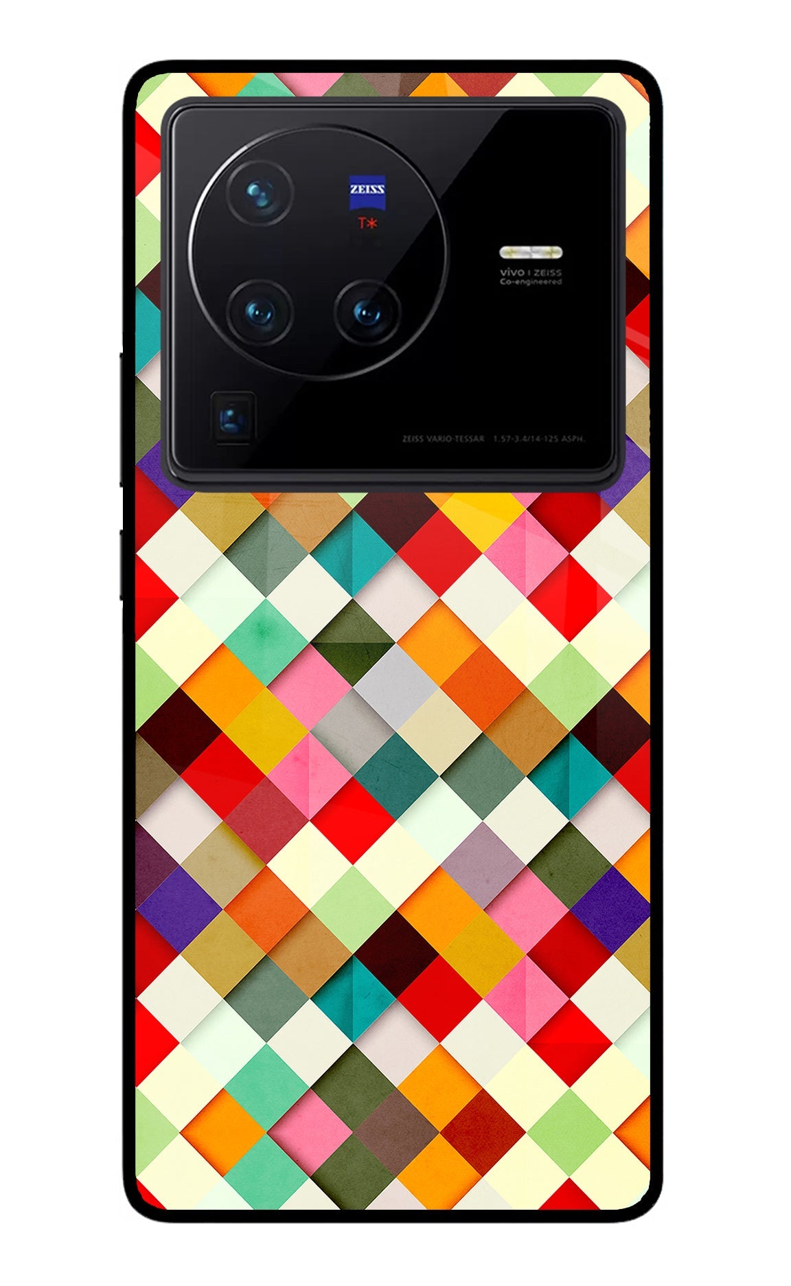 Geometric Abstract Colorful Vivo X80 Pro Glass Case