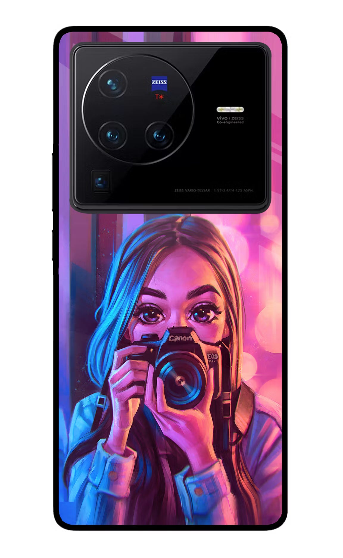 Girl Photographer Vivo X80 Pro Glass Case Back Cover by Casekaro