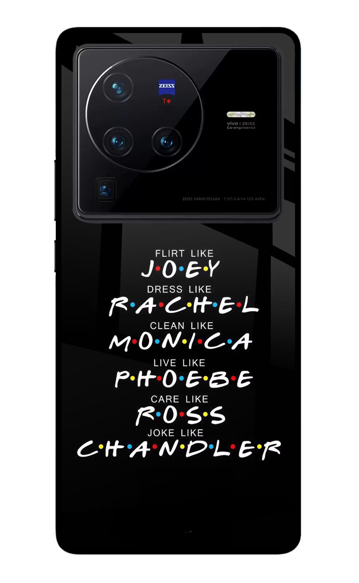 FRIENDS Character Vivo X80 Pro Glass Case Back Cover by Casekaro