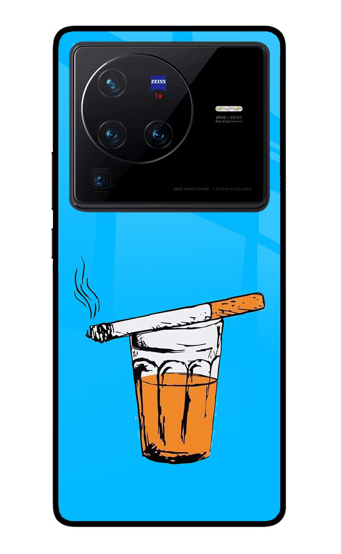 Chai Sutta Vivo X80 Pro Glass Case Back Cover by Casekaro