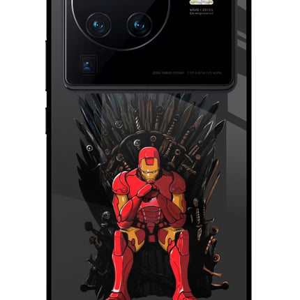 Ironman Throne Vivo X80 Pro Glass Case Back Cover by Casekaro