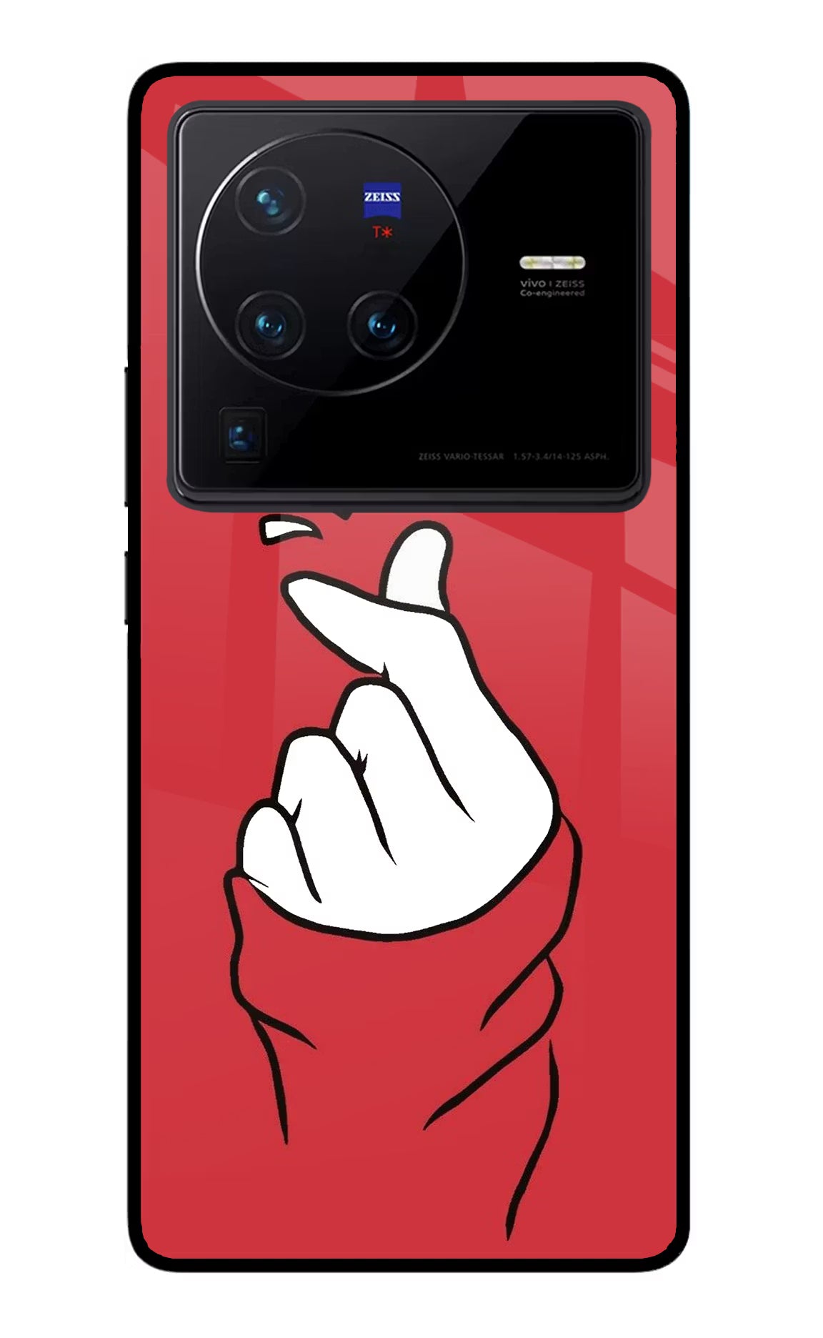 Korean Love Sign Vivo X80 Pro Glass Case Back Cover by Casekaro