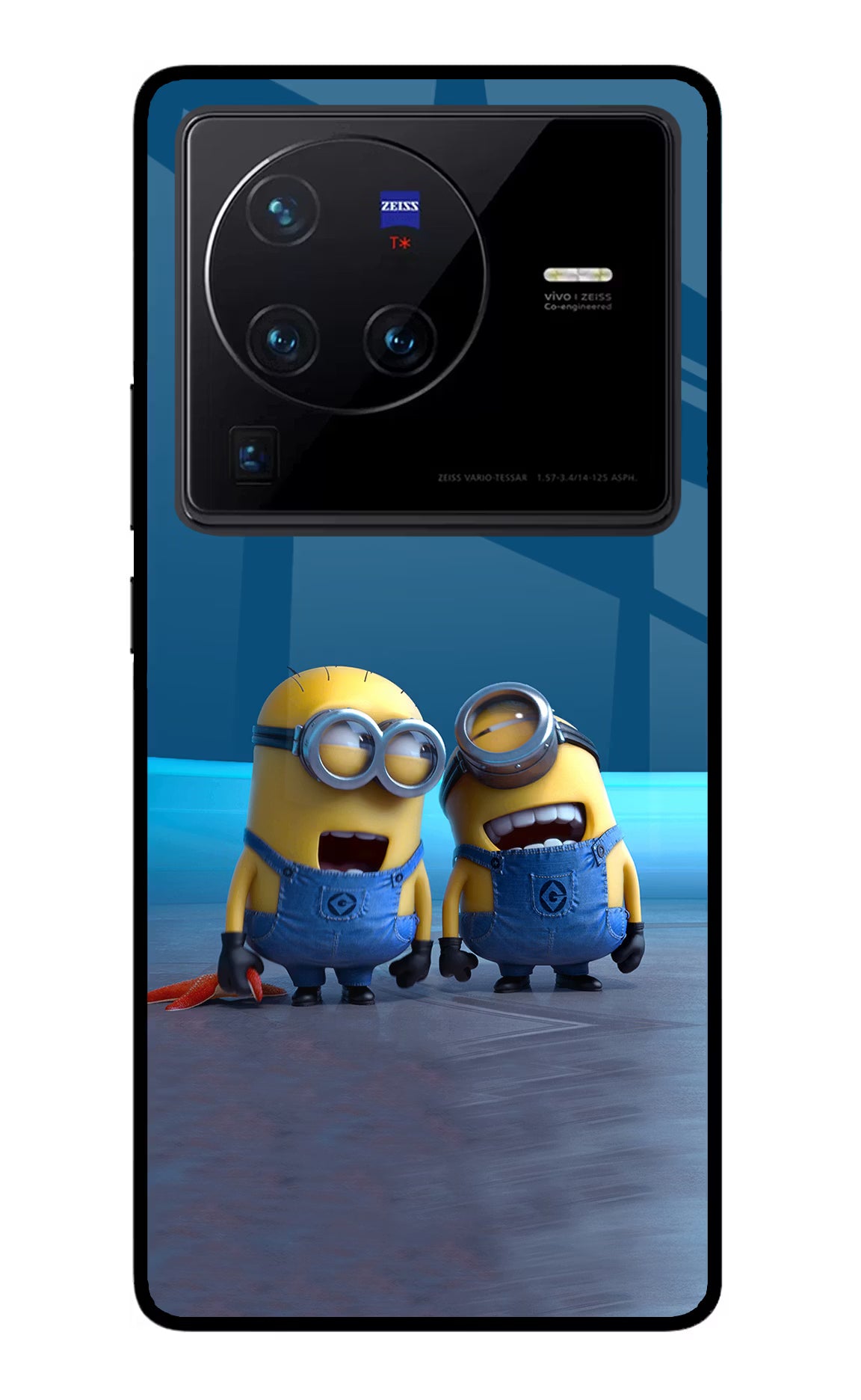 Minion Laughing Vivo X80 Pro Glass Case Back Cover by Casekaro