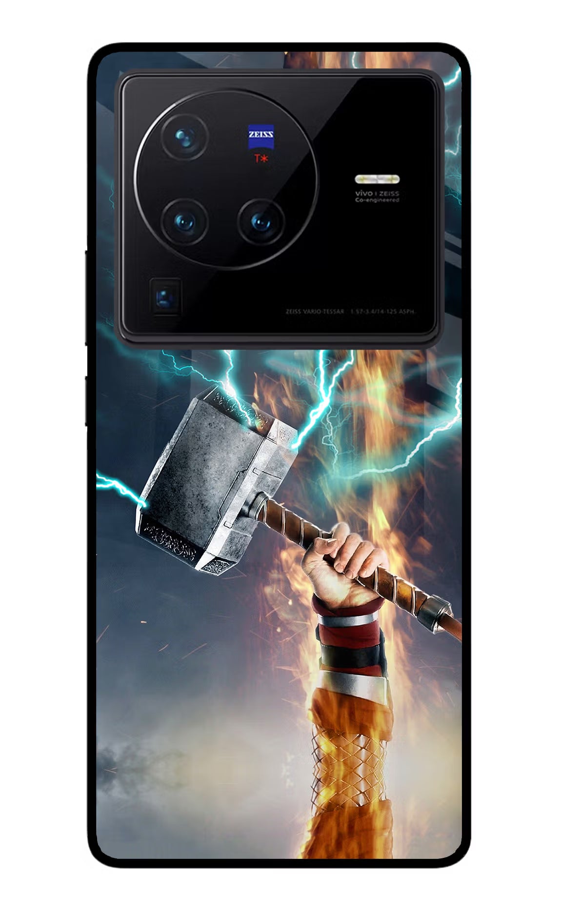 Thor Hammer Mjolnir Vivo X80 Pro Glass Case Back Cover by Casekaro