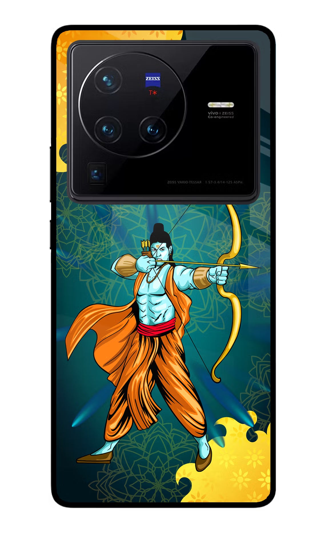 Lord Ram - 6 Vivo X80 Pro Glass Case Back Cover by Casekaro