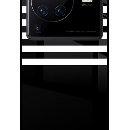 Black and White Print Vivo X80 Pro Glass Case Back Cover by Casekaro