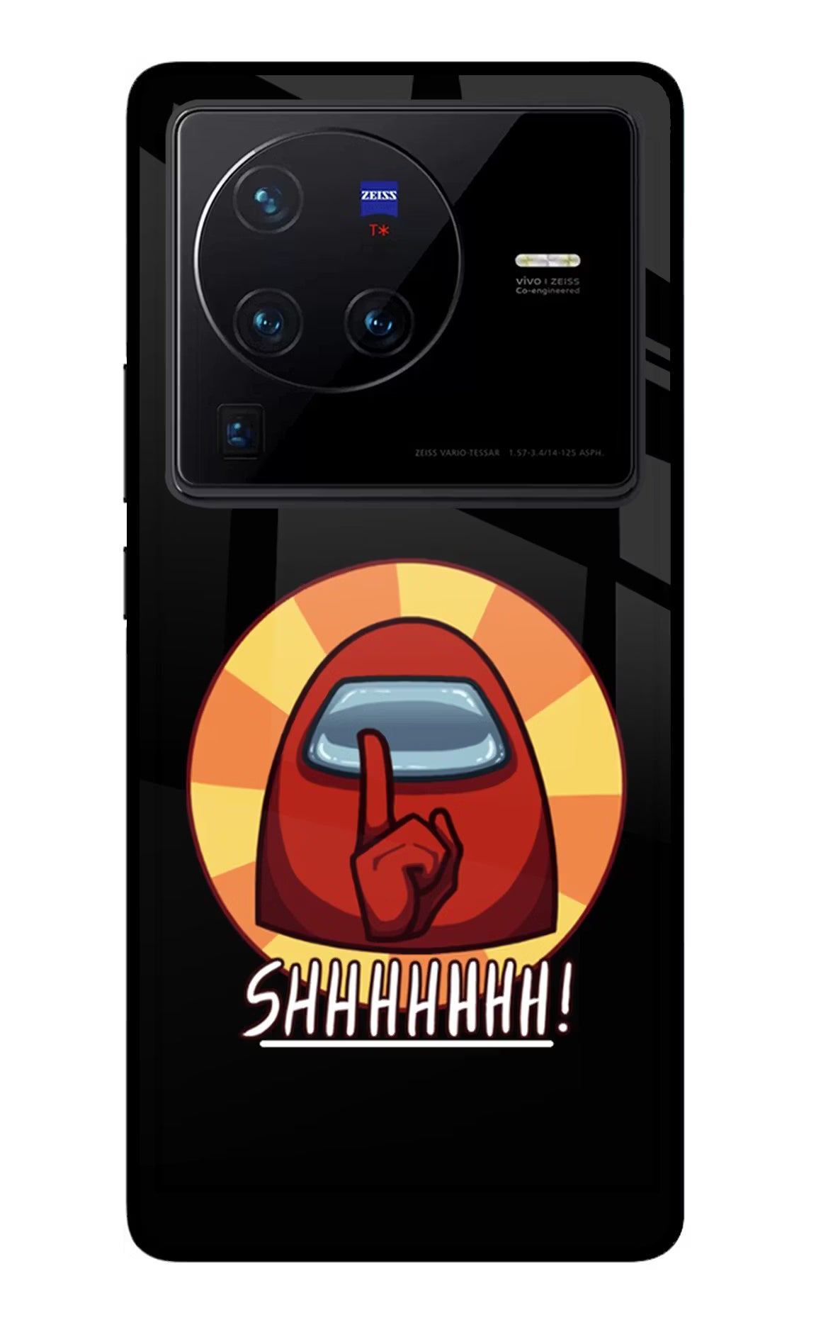 Among Us Shhh! Vivo X80 Pro Glass Case Back Cover by Casekaro