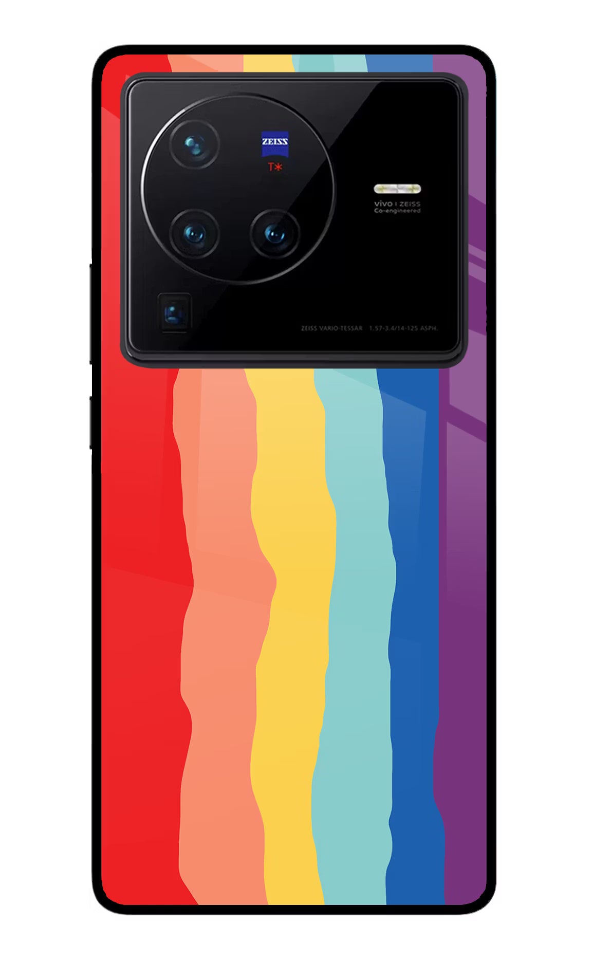 Rainbow Vivo X80 Pro Glass Case Back Cover by Casekaro