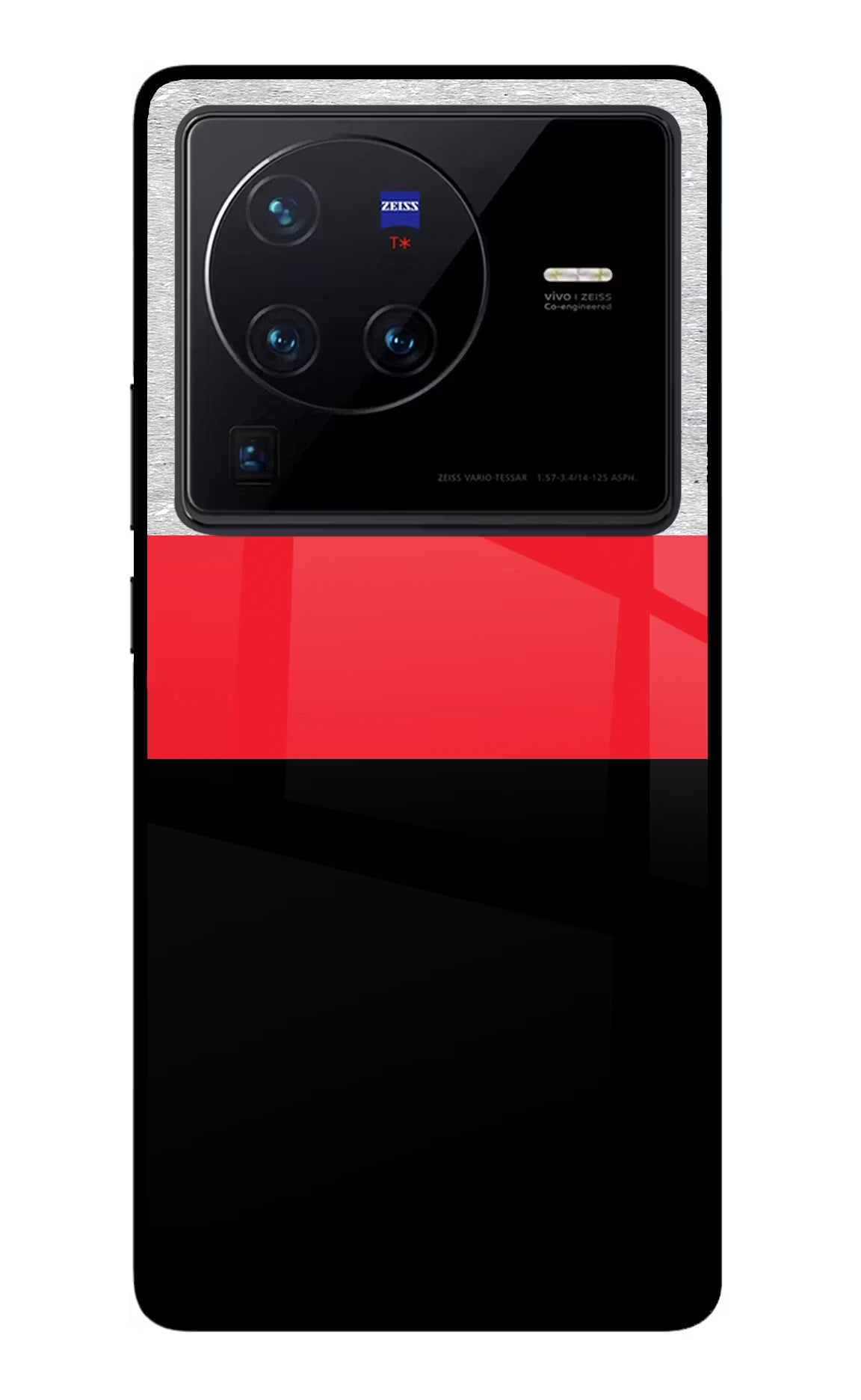 Tri Color Pattern Vivo X80 Pro Glass Case Back Cover by Casekaro